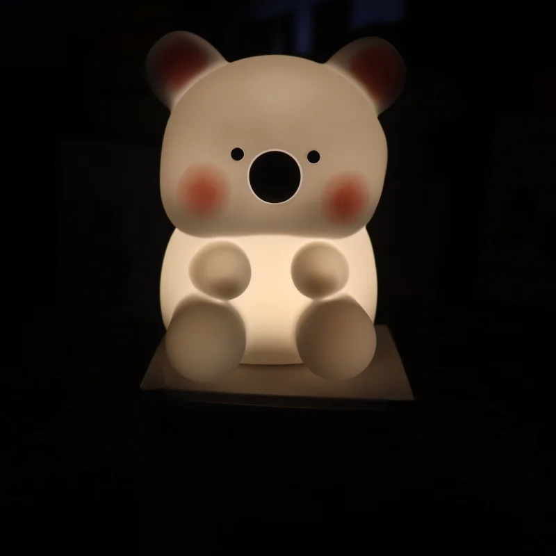 Новинка Kawaii Kaola светодиодная прикроватная Ночная лампа силикагелевый теплый