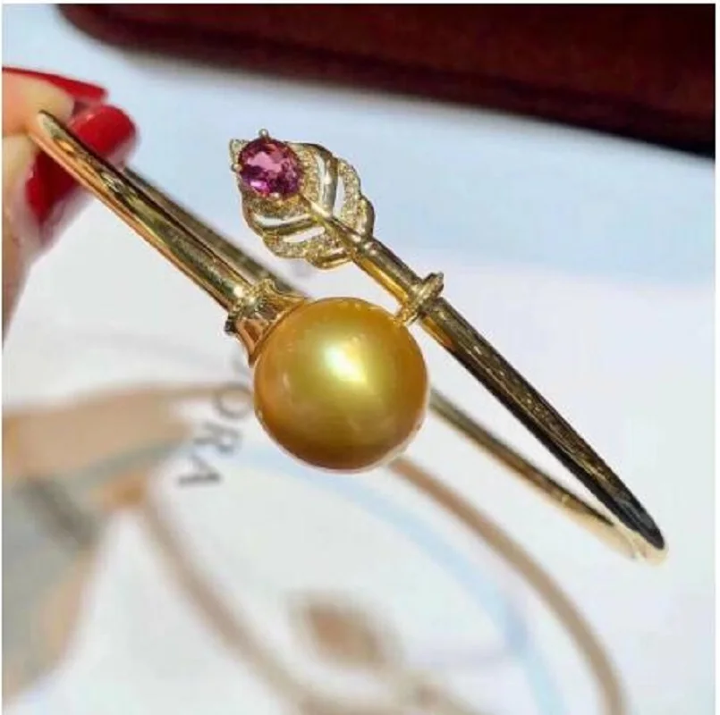 

Великолепный Большой Круглый Золотой жемчужный браслет AAAAA 10-11 мм, 14 к, изысканные ювелирные изделия, изготовление ювелирных изделий