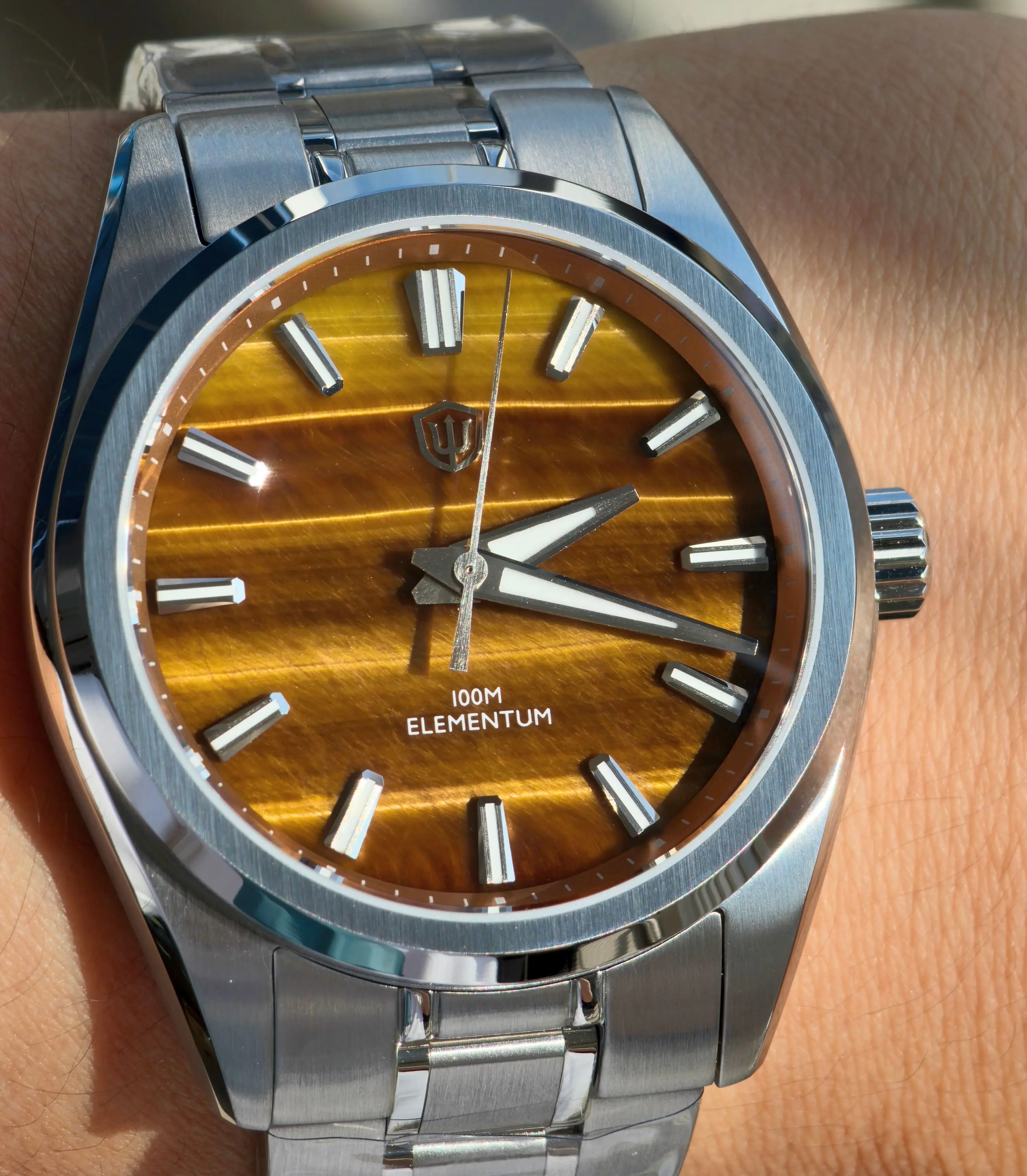Фото Watchdives WD0003D Кварцевые часы VH31 Sweep Seconds Механизм 38 мм Ice Crack Циферблат Сапфировый светящийся 100 м Водонепроницаемые мужские наручные часы №2