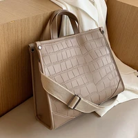 big bag 2020 new fashion wide women shoulder bags strap stone pattern handbag versatile one shoulder messenger designer