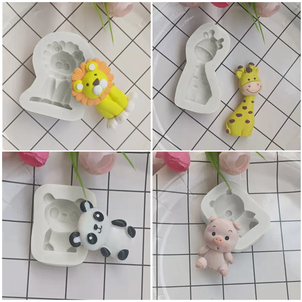 3D Animals Bears Pigs Rabbits Silicone Candies Craft Molds Resin Tools Cupcake Baking Molds Fondant Cake Decorating Tools images - 6
