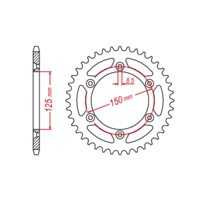 Комплект передних и задних звездочек из стали алюминия для двигателя Husqvarna 520 Enduro