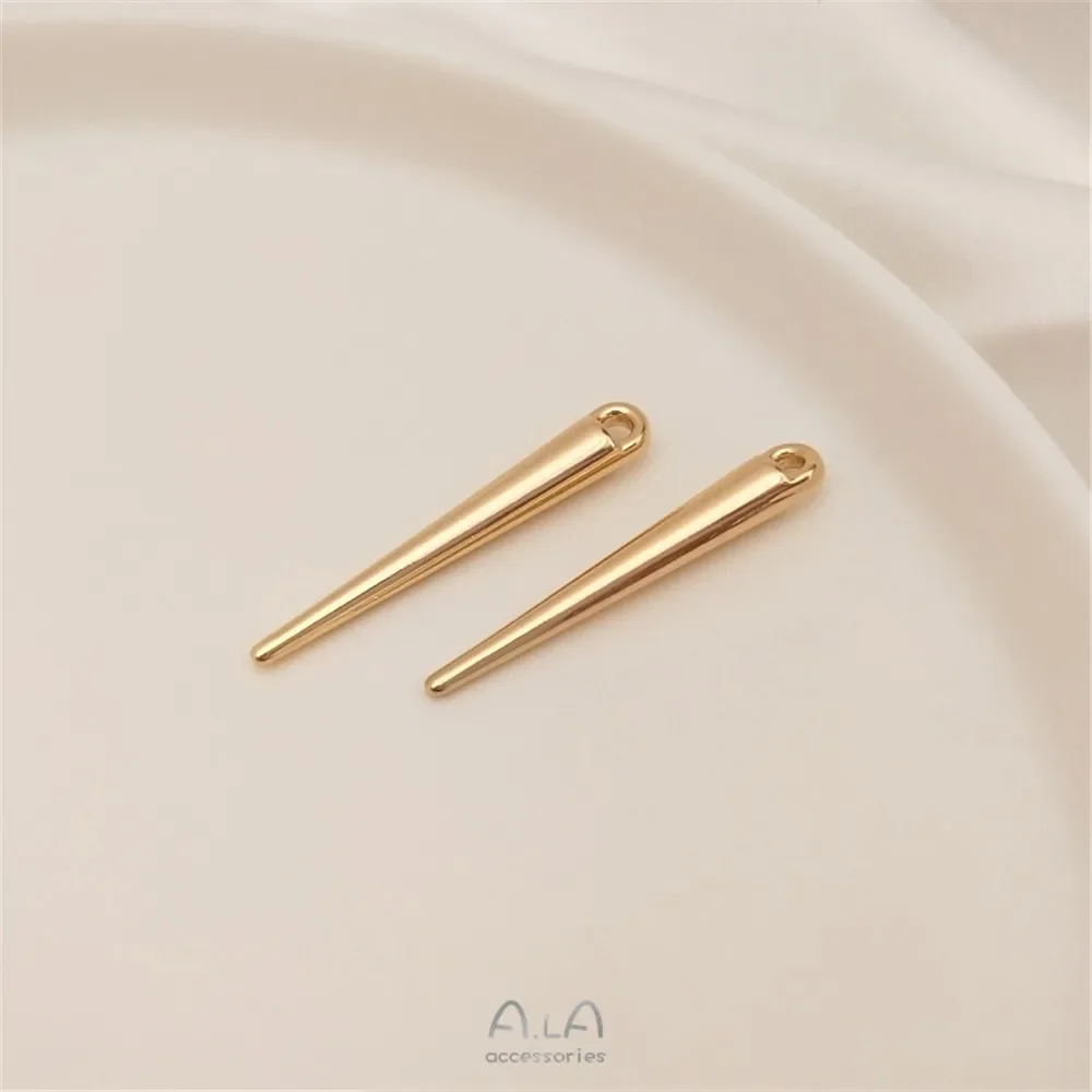 14-каратное позолоченное длинное перцовое гвоздь коническая ива кулон для ногтей