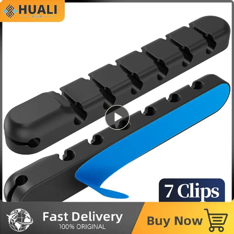 

Phone Accessories Silicone Winder Clips Cable Holder Wire Organizer Cable Winder Universal Desktop Tidy Management Clips Cord