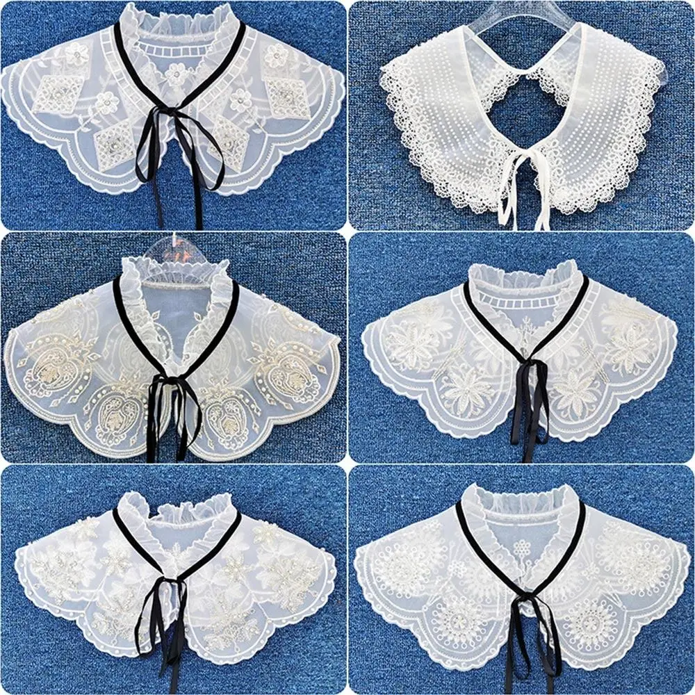 

Floral Detachable Detachable Shirt False Collar Wraps Pin Head Fake Collar Mini Cape Women Shawl Doll Fake Collar