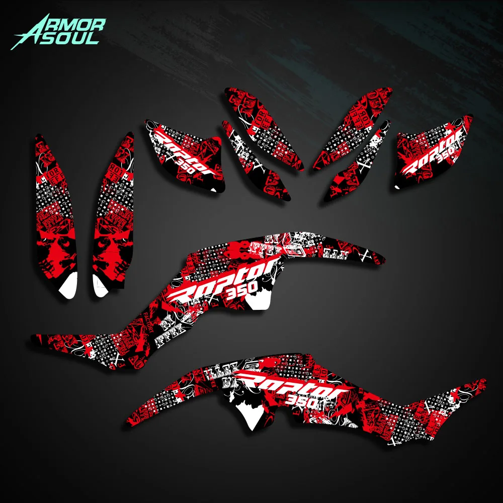 

Фоновая графическая наклейка для мотоцикла ATV, комплект наклеек для Yamaha RAPTOR 350 YFM350 Raptor 350, полный набор ATV, новый стиль, индивидуальный номер