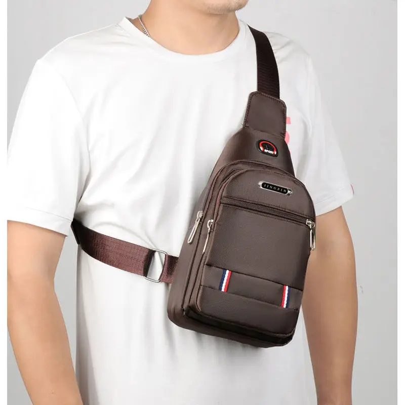 Men's Chest Bag Crossbody Bag Leisure Canvas Travel Bag Multifunctional Waterproof Handbag Outdoor Crossbody Bag