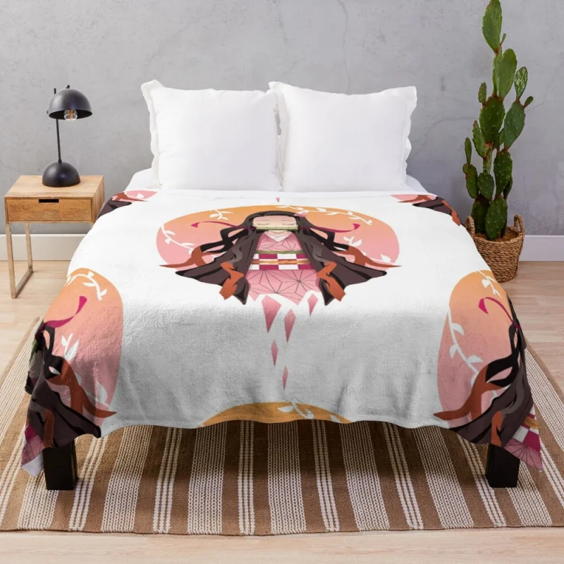 

Одеяло Nezuko из синтетической кожи, мягкое одеяло в клетку