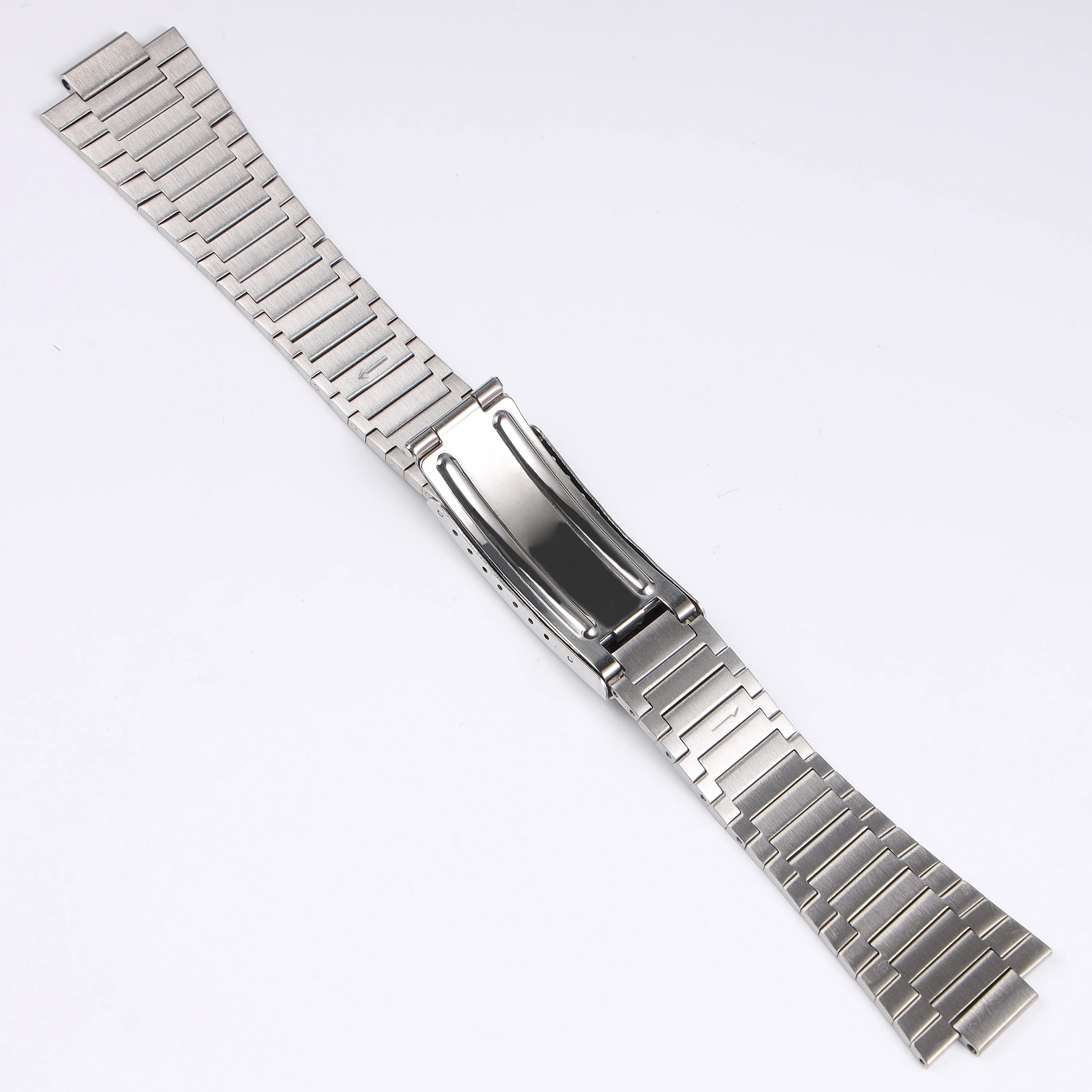 Винтажный ремешок для часов Omega TV Seamaster 1020 из матовой серебристой нержавеющей стали 22*11 мм с металлической раскладывающейся застежкой, браслет на запястье (art.: 3920da2a586cf) - 3920da2a586cf