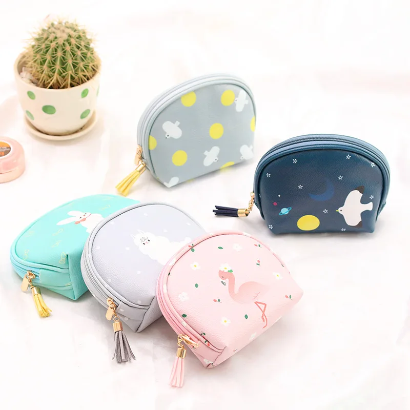 

Cartoon Small Clear Sweet Tassel Storage Bag Coin Purse Mobile Phone Bag Portable Mini Cosmetic Bag Shell Bag Coin Pouch