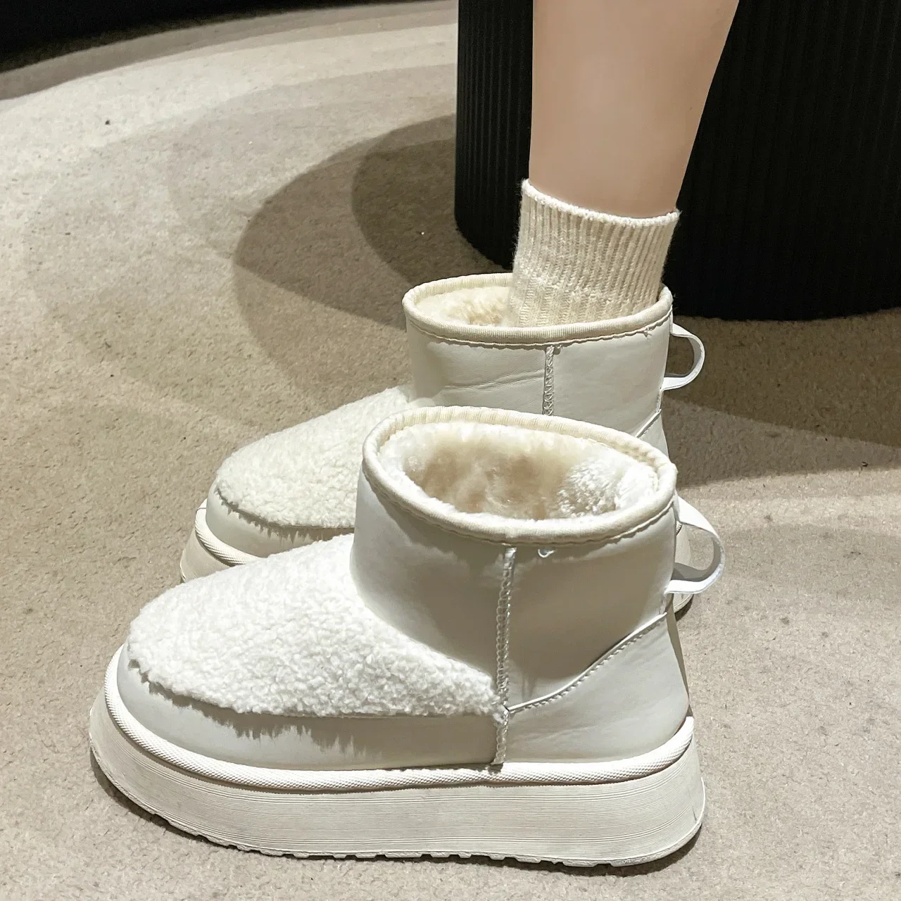 Женские зимние ботильоны элегантные ботинки на среднем каблуке зима 2024 для