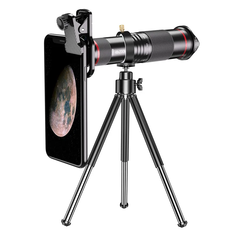 48X Phone Zoom Lens Portable Camera Macro Lenses For Iphone 12 11 Pro Max Samsung Xiaomi Fish Eyes Lens For Phone