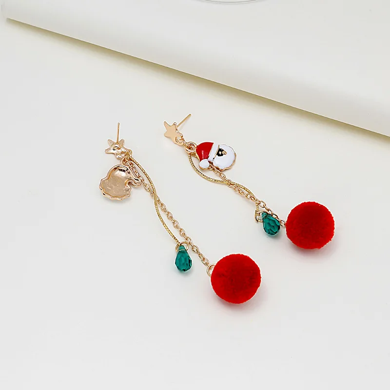 

European And American New Christmas Earrings Holiday Tassel Earrings Thick Christmas Earrings