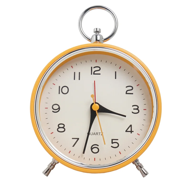 Non Ticking With Snooze Function Round Retro Alarm Clock ,fo