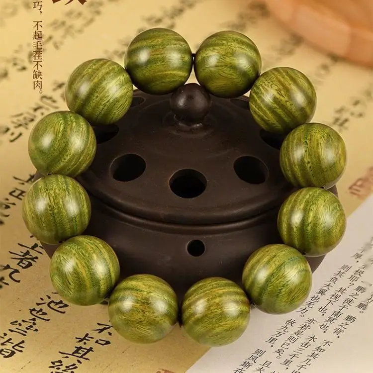 20mm Sandalwood Bracelet Vintage Natural Sink Water Sandalwood Prayer Beads 108 Mala Bracelet  Buddhist Prayer Meditation Beads