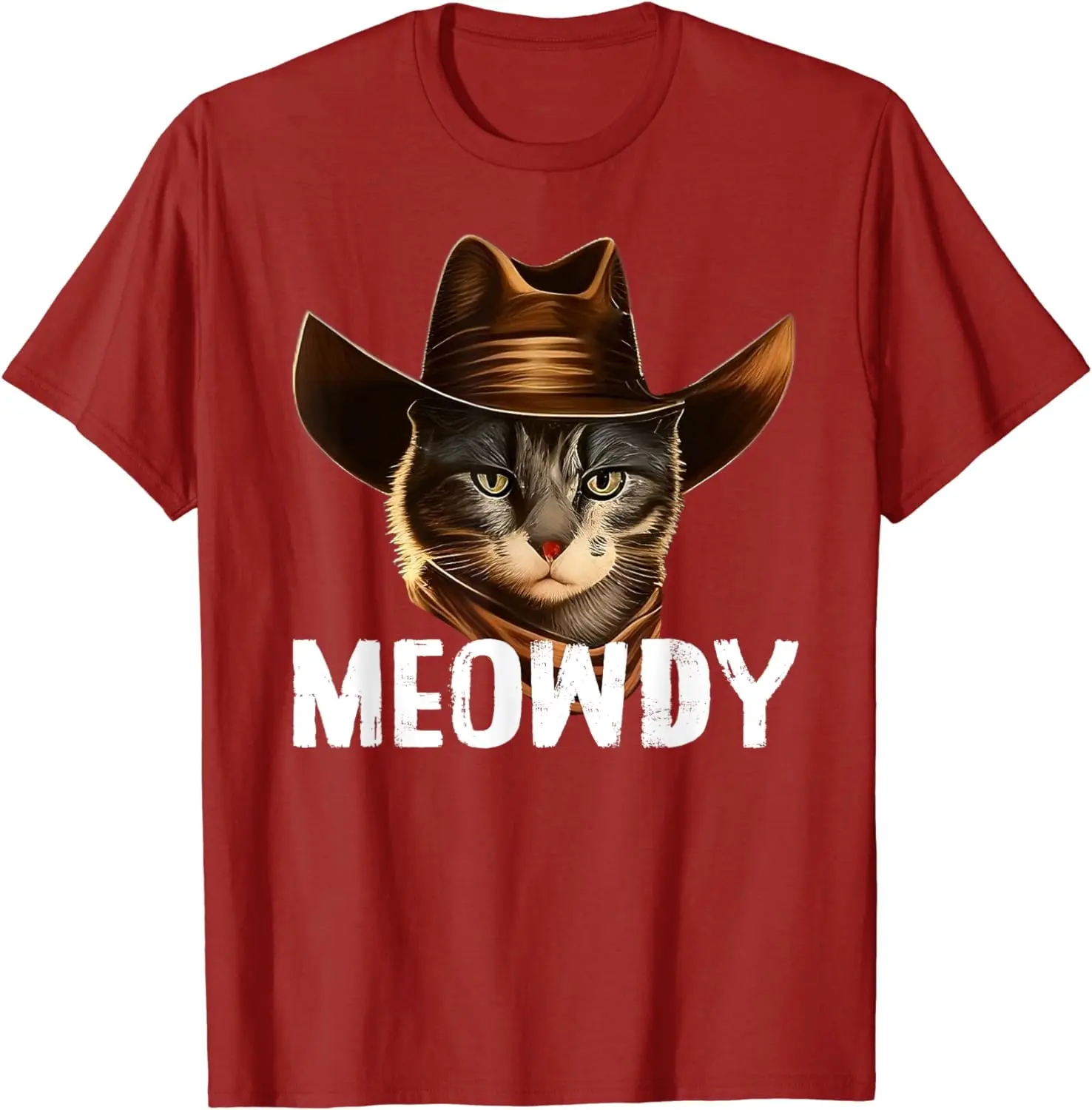 Футболка Meowdy в ковбойском стиле с забавным котом дышащая ткань подходит для