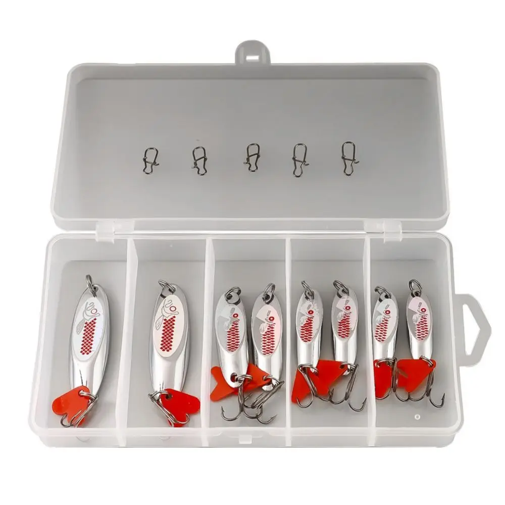 

8Pcs/Set Hard Bait Miter Sequins Metal Lure Trout Bass Saltwater Spoon Spoon Lure 7-18g Jigging Lure Fishing Lure