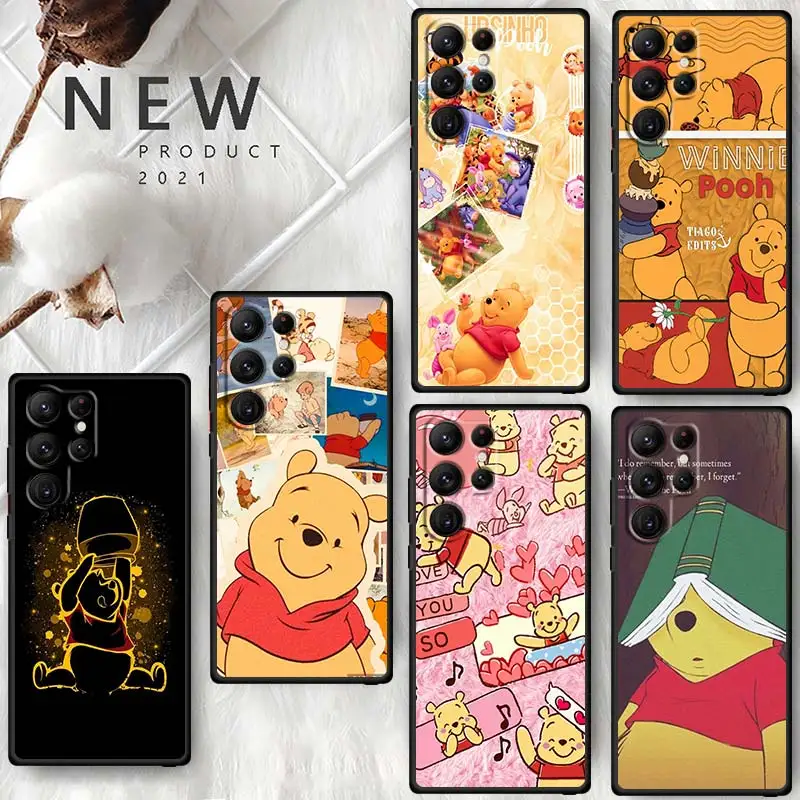 

Disney Winnie the Pooh Phone Case For Samsung Galaxy S23 S22 S21 S20 FE S10 S10E S9 S8 Plus Ultra Pro Lite 5G Black Cover