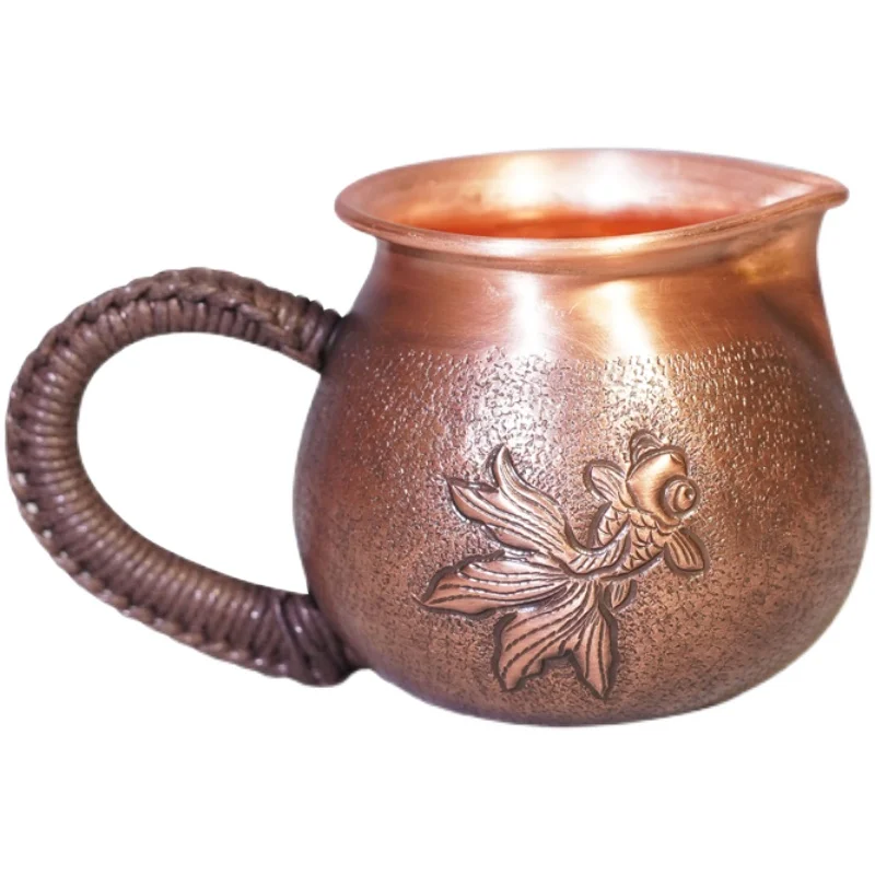 

Chinese Fair Cup Copper Coffee Cups Hand-carved Tea Divider Vintage Water Mug Heat-resistant and Anti-scalding Kung Fu Tea Cup