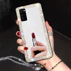 Зеркальный Алмазный чехол для Samsung Galaxy A71 A51 A21 A32 A70 A50 A52 A30 A20 A10 S20 Ultra S10 S21 S9 Note 20 10 Plus Мягкий чехол