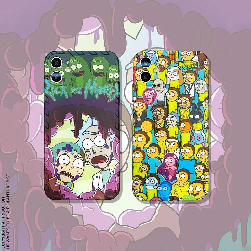 

Cartoon Boys Rick Phone Case Cover for IPhone 11 12 13 Pro X XR XS Max Shockproof Case for IPhone 13 Cases