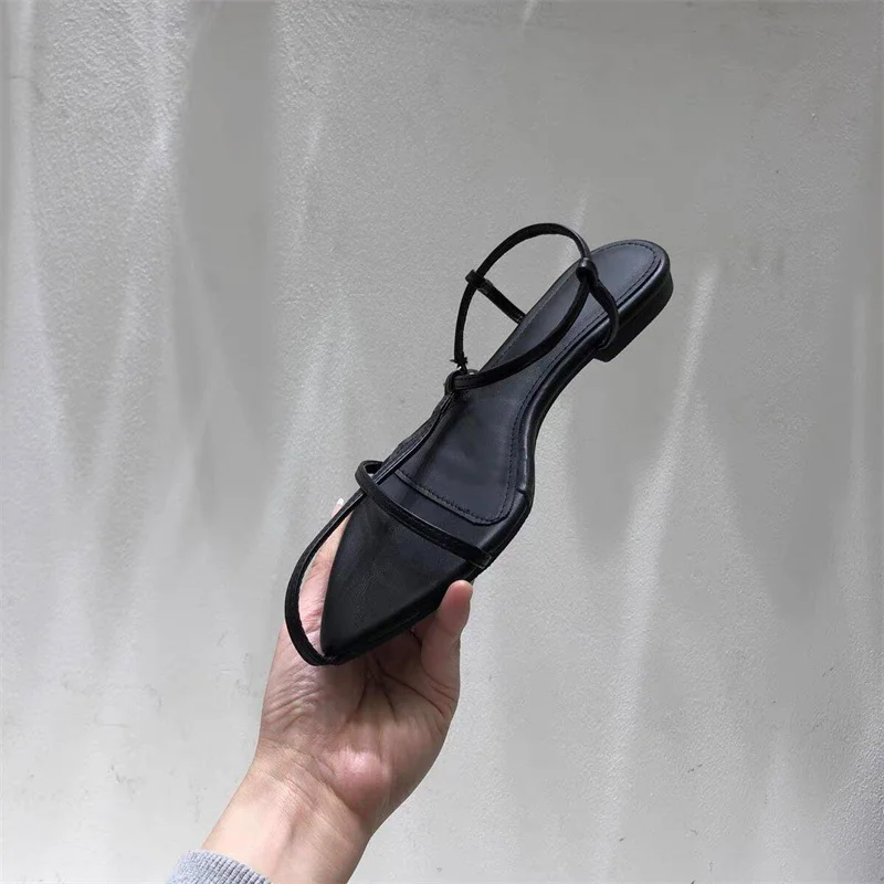 Сандалии Romanas De Suela Plana Para Mujer Zapatos Пунта Estrecha Calzado Informal Playa новые Verano 2024