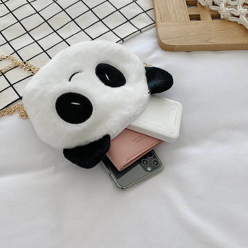 Girls Boys Cute Panda Shoulder Chain Bags New Accessories Bag Cute Children Panda Diagonal Bag Snack Bag