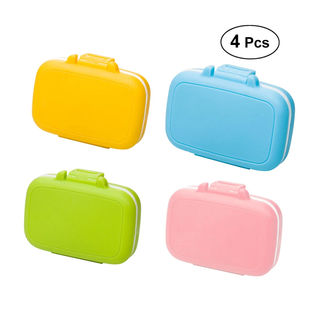 

4PCS 3 Compartments Vitamins Waterproof Plastic Pocket Box Practical Organizers
