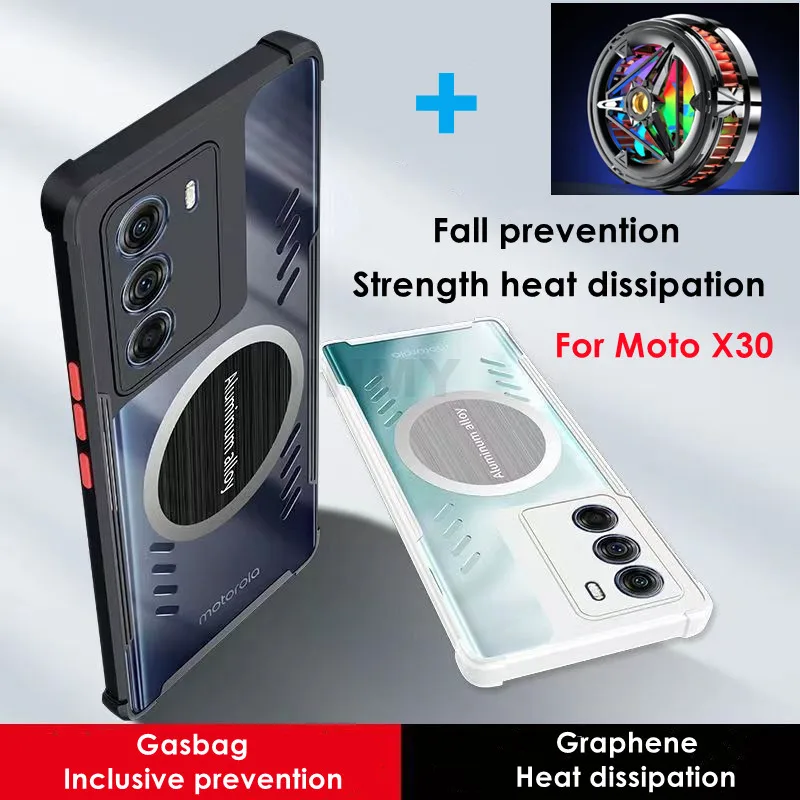 For Motorola X30 Case Cooling Heat Dissipation Cover For Moto Edge S30 X30 Pro X40 With Thermal Game Graphene Magnetic Cool Fan images - 6