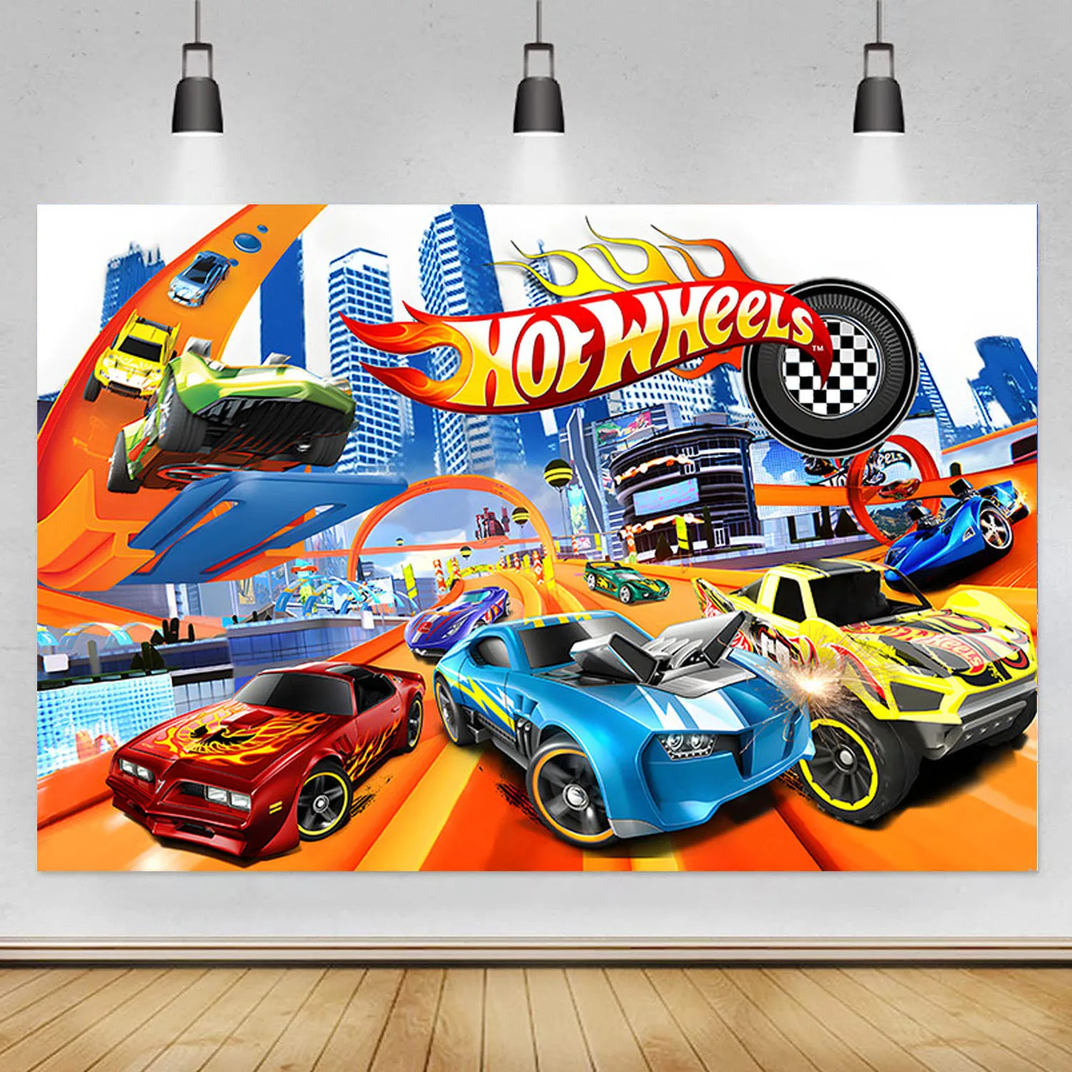 

Hot Wheels Backdrop Racer Car Photogarphy Background Racing Car Signs Boys Birthday Party Banner Photo Shoot Studio Props