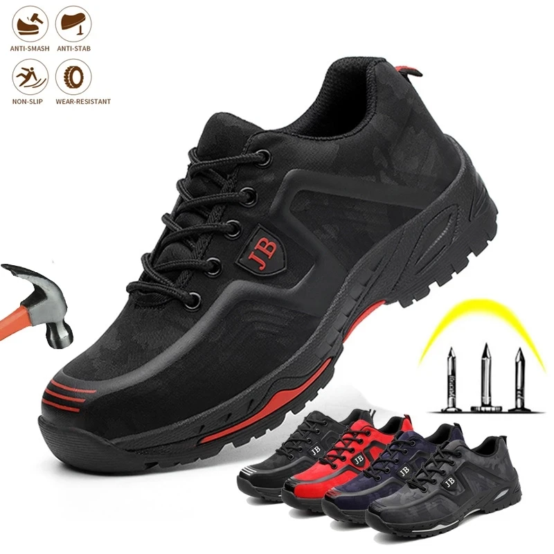 

Breathable Men Safety Work Shoes Steel Toe Cap Anti-smashing Indestructible Puncture-Proof Boot Outdoor Protective Sneake