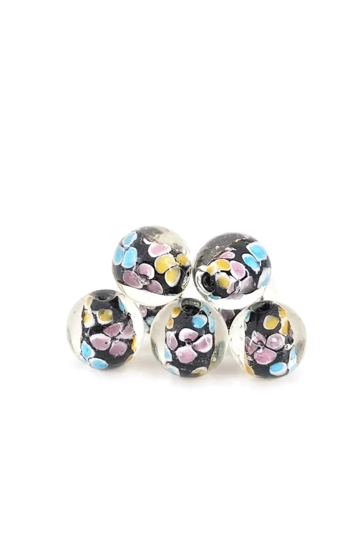 

Custom Made Murano Round Glass Beads Big Size 20 mm Black 3 Pcs Hobby Supplies & Entertainment Life