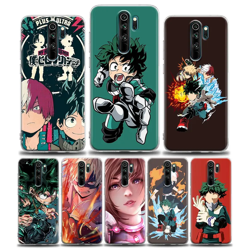 Soft Clear Phone Case for Xiaomi Redmi Note 12 11 10 9S 9 8 Pro Max 11S 10S 7 10C 9A 9C 9 Cover Cute My Hero Academia Deku Anime