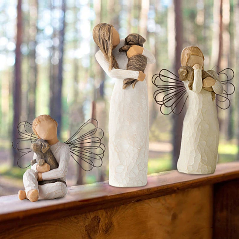 

Nordic Home Decoration Mother's Day Birthday Wedding Gift Living Room Accessories Family Figurine Craft Sclupture Angel Ornament