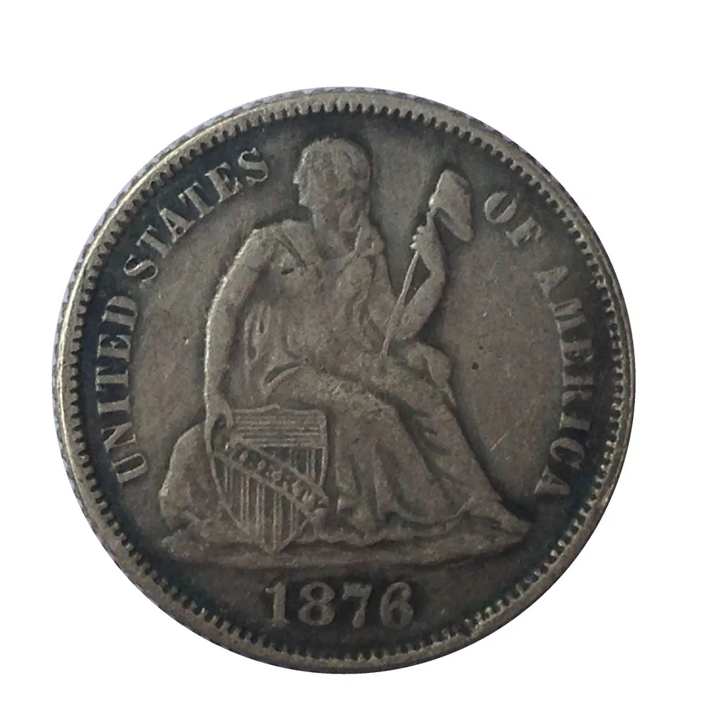 

США 1876 P/S/CC десятицентовая монета с изображением сидящей свободы копия монет