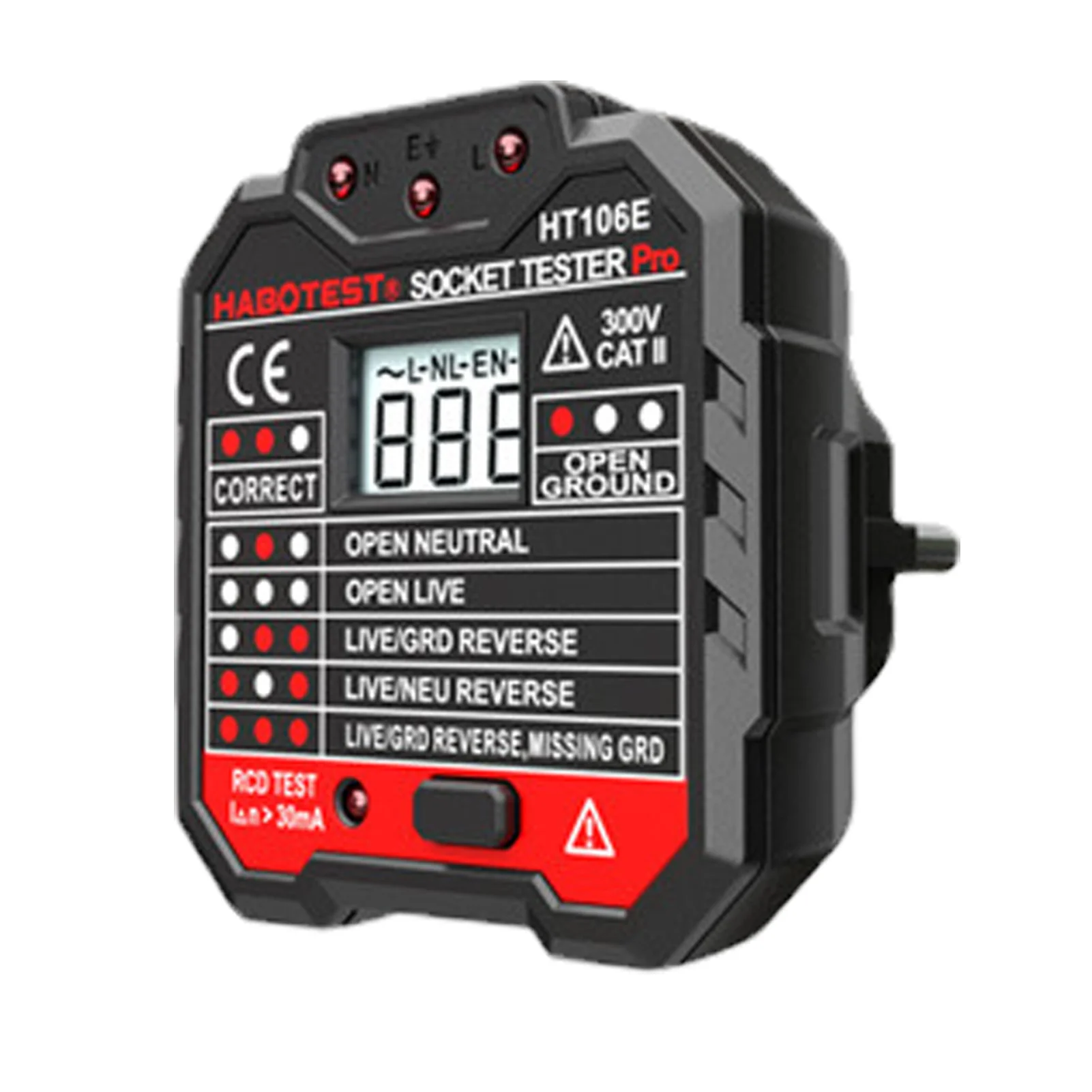 

Устройство для проверки напряжения розетки, устройство для проверки напряжения розетки с испытанием RCD и ЖК-дисплеем напряжения, электриче...