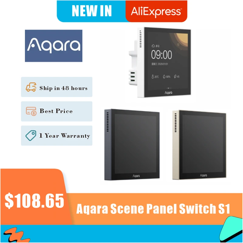 

Aqara Scene Panel Switch S1 Zigbee 3.0 Smart Touch Screen AI Gesture Recognition Siri Voice Control Work with Apple Homekit