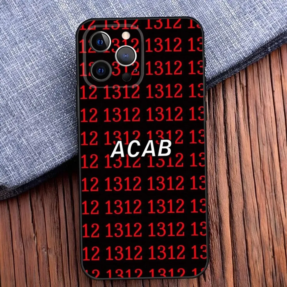 Фото Acab Ultras Phone Case For iPhone 16,15,14,13,12,11,Pro,X,XS,Max,XR,Plus,Mini Soft Black Cover №3