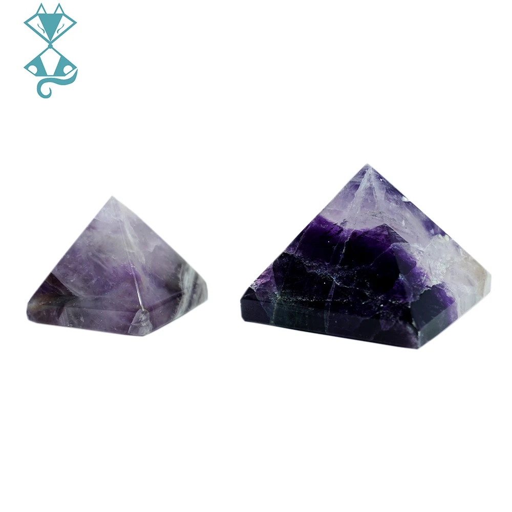 

Natural Amethyst Pyramid Energy Stone Polished Crystals Point Tower Decoration Home Meditation Ore Mineral Amethyst Ornament