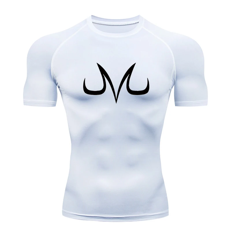 Men's Compression Shirts Short Sleeve Gym Workout Fitness Undershirts Quick Dry Athletic T-Shirt Tops Sportswear Anime Print