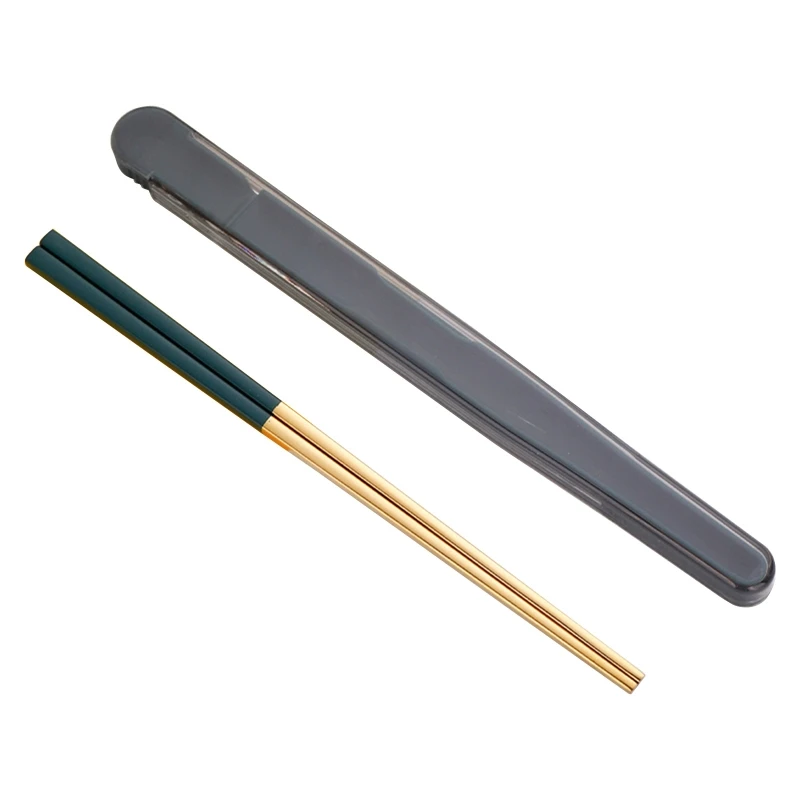 Портативные палочки для еды многоразовые металлические из нержавеющей стали с