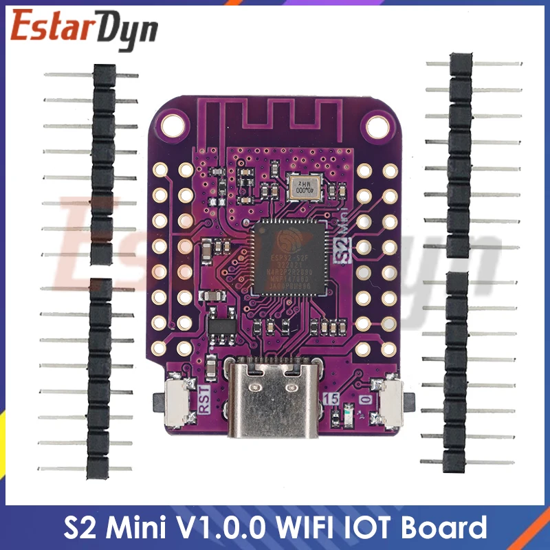 ESP32 S2 Mini V1.0.0 - LOLIN WIFI IOT Board на основе ESP32-S2FN4R2 4MB FLASH 2MB PSRAM MicroPython Arduino совместимый