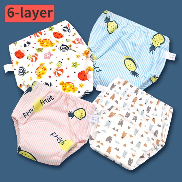 

Summer 6 Layer Baby Clothes Diapers Reusable Nappies Cloth Diaper Washable Infants Children Cotton Training Pants Panties Nappy