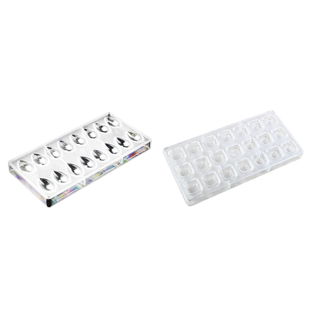 

2 Pcs Chocolate Mold 3D Food Chocolate Mould Baking Mold Tools, Lotus Shape & Square