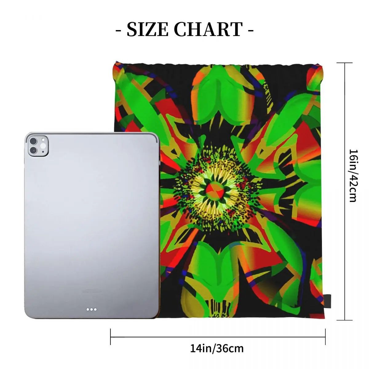 Рюкзак на шнурке с цветочным принтом для мужчин и женщин