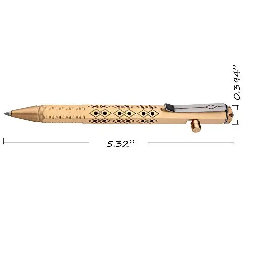 

SMOOTHERPRO Solid Brass Bolt Action Pen Compatible with Pilot G2 Refill Stainless Steel Clip Hexagonal Six Edge Grip for Pocket