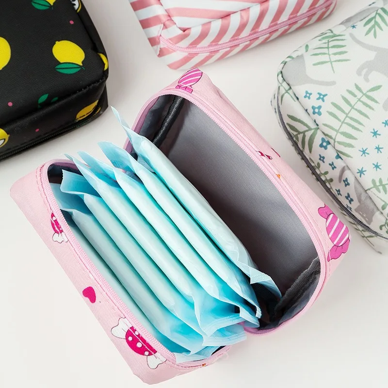 

Women Portable Sanitary Pads Storage Bag Tampon Pouch Napkin Cosmetic Bags Organizer Ladies Makeup Bag Girls Hygiene Pad Bag