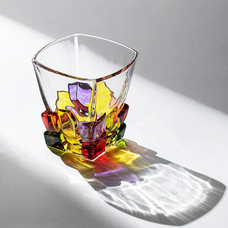 

Colorful Crystal Glass Cup Rainbow Reflection Teacup Japanese Wine Glasses Transparent Beer Whisky Mug