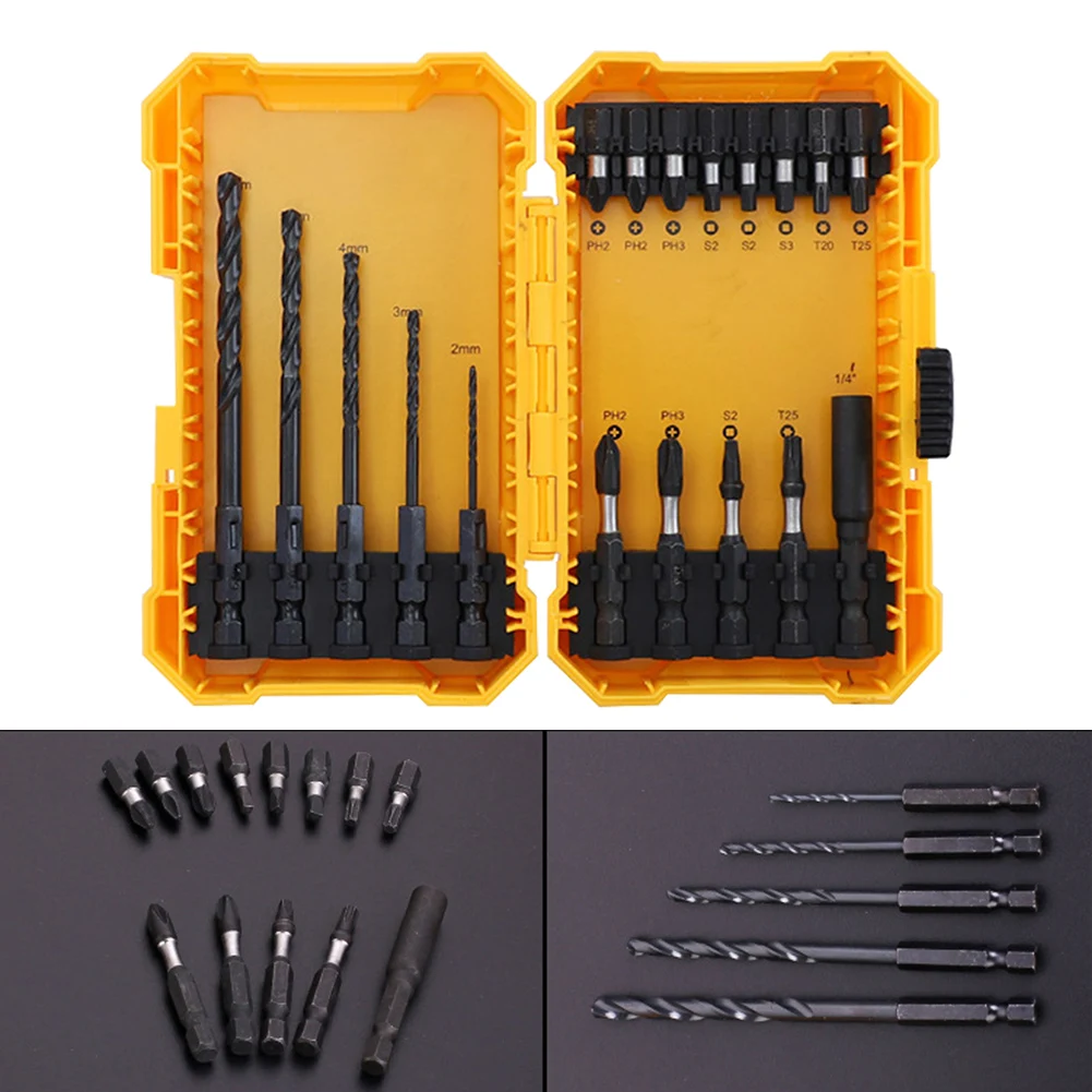 

Sturdy Impact Driver Bit Set Assorted Heavy Duty S2 Alloy Steel Electric Tool Professional With Storage Case Durable Screwdriver