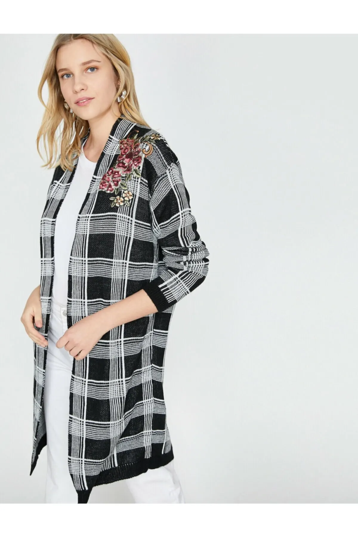 

Женский кардиган, вязаная одежда в клетку, повседневный вязаный качественный модный кардиган, свитеры, свободный свитер, джемпер